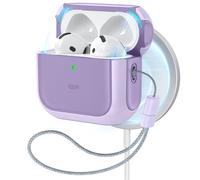 ESR Coque pour AirPods 5/4 2026/2024, Compatible MagSafe, Violet | Compatible avec les AirPods 5/4 (2026/2024) USB-C, Protection Antichoc avec Cordon, Couvercle Magnétique,Hybride Orbit