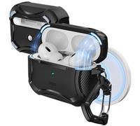 ESR Coque pour AirPods Pro 2/1 (2023/2022/2019), MagSafe Prêt, Couvercle Magnétique, Résistant aux Chocs Airpods Pro Case Protection Anti Chutes avec Lanière, Série Cyber, Noir