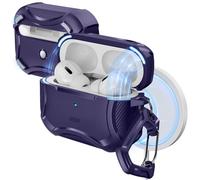 ESR Coque pour AirPods Pro 2/1 (2023/2022/2019), MagSafe Prêt, Couvercle Magnétique, Résistant aux Chocs Airpods Pro Case Protection Anti Chutes avec Lanière, Série Cyber, Violet