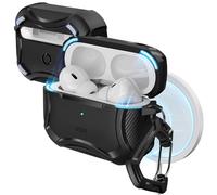 ESR Coque pour AirPods Pro 2/1 (2023/2022/2019), MagSafe Prêt, Couvercle Magnétique, Résistant aux Chocs Airpods Pro Case Protection Anti Chutes avec Lanière, Série Cyber, Noir