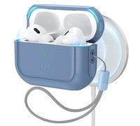 ESR Coque pour AirPods Pro 2/1,Compatible avec MagSafe,Couvercle Magnétique | Compatible avec AirPods Pro 2/1, Coque magnetique de Protection Contre Les Chutes avec Cordon, Hybride Orbit, Bleu Nuit