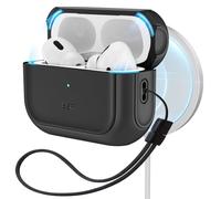 ESR Coque pour AirPods Pro 2/1,Compatible avec MagSafe,Couvercle Magnétique | Compatible avec AirPods Pro 2/1, Housse de Protection Contre Les Chutes avec Cordon, Couvercle Magnétique, Hybride Orbit,Noir