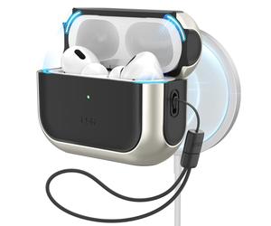 ESR Coque pour AirPods Pro 2/1,Compatible avec MagSafe,Couvercle Magnétique | Compatible avec AirPods Pro 2/1, Housse de Protection Contre Les Chutes avec Cordon,Couvercle Magnétique,Hybride Orbit,Titane
