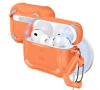 ESR Coque pour AirPods Pro 3 (2025), Compatible avec Les AirPods Pro 3 (câble USB-C), Couvercle magnétique, Compatible MagSafe, Protection Antichute Efficace, Série Cyber, Orange