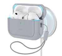 ESR Coque pour AirPods Pro 3, Compatible avec Les AirPods Pro 3e Génération (2025), Compatible MagSafe, Protection Intégrale Contre Les Chutes avec Cordon, Gris