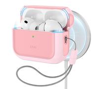 ESR Coque pour AirPods Pro 3, Compatible avec Les AirPods Pro 3e Génération (2025), Compatible MagSafe, Protection Intégrale Contre Les Chutes avec Cordon, Rose