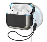 ESR Coque pour AirPods Pro 3, Compatible avec Les AirPods Pro 3e Génération (2025), Compatible MagSafe, Protection Intégrale Contre Les Chutes avec Cordon, Titane