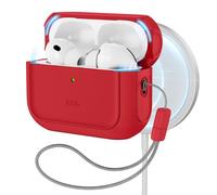 ESR Coque pour AirPods Pro 3, Compatible avec MagSafe, Couvercle Magnétique | Compatible avec AirPods Pro 3, Housse de Protection Contre Les Chutes avec Cordon, Couvercle Magnétique, Hybride Orbit,Rouge