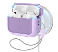 ESR Coque pour AirPods Pro 3, Compatible avec MagSafe, Couvercle Magnétique | Compatible avec AirPods Pro 3, Housse de Protection Contre Les Chutes avec Cordon, Couvercle Magnétique, Hybride Orbit,Violet