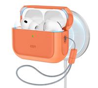 ESR Coque pour AirPods Pro 3, Compatible avec MagSafe, Couvercle Magnétique | Compatible avec AirPods Pro 3, Housse de Protection Contre Les Chutes avec Cordon, Couvercle Magnétique, Hybride Orbit,Orange