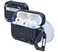ESR Coque pour AirPods Pro 3, Compatible avec MagSafe, Protection Antichute | Compatible avec AirPods Pro 3, Protection Antichute Efficace avec Mousqueton, Couvercle Magnétique,Série Cyber, Bleu