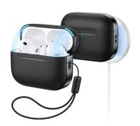 ESR Coque pour AirPods Pro 3 (USB-C), Compatible MagSafe, Fermeture Magnétique du Couvercle, Protection Complète Contre Les Chutes avec Lanière, Série Pulse, Noir