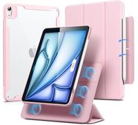 ESR Coque pour iPad Air 11 Pouces M4/M3/M2 (2026/2025/2024), iPad Air 5e/4e(2022/2020), Couverture Magnétique Amovible, Mode Portrait/Paysage, Support Pencil Pro/USB-C, Série Rebound 360, Rose