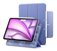 ESR Coque pour iPad Air 13 Pouces(2026/2025/2024), iPad Pro 12.9(2022/2021), Fixation Mag Puissante, Coque Fine à Trois Volets, Support Pencil Pro/USB-C, Protection Durable, Série Rebound, Violet