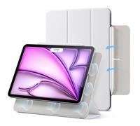 ESR Coque pour iPad Air 13 Pouces (2026/2025/2024), iPad Pro 12.9 (2022/2021), Fixation Magnétique Puissante, Coque Fine 3 Volets, Support Pencil Pro/USB-C, Protection Durable, Série Rebound, Blanc