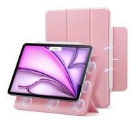 ESR Coque pour iPad Air 13 Pouces (2026/2025/2024), iPad Pro 12.9, Rose | Fixation Magnétique Puissante, Coque Fine 3 Volets, Support Pencil Pro/USB-C, Protection Durable, Série Rebound