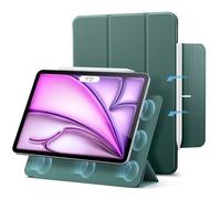ESR Coque pour iPad Air 13 Pouces (2026/2025/2024), iPad Pro 12.9, Vert | Fixation Magnétique Puissante, Coque Fine 3 Volets, Support Pencil Pro/USB-C, Protection Durable, Série Rebound
