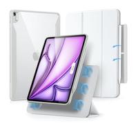 ESR Coque pour iPad Air 13 Pouces M4/M3/M2, Série Rebound 360, Blanc | Couverture Magnétique Amovible, Mode Portrait/Paysage, Support Vertical, Support Pencil Pro/USB-C, Série Rebound 360