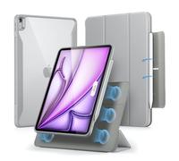 ESR Coque pour iPad Air 13 Pouces M4/M3/M2, Série Rebound 360, Gris | Couverture Magnétique Amovible, Mode Portrait/Paysage, Support Vertical, Support Pencil Pro/USB-C, Série Rebound 360