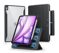 ESR Coque pour iPad Air 13 Pouces M4/M3/M2, Série Rebound 360, Noir | Couverture Magnétique Amovible, Mode Portrait/Paysage, Support Vertical, Support Pencil Pro/USB-C, Série Rebound 360