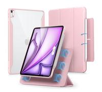 ESR Coque pour iPad Air 13 Pouces M4/M3/M2, Série Rebound 360, Rose | Couverture Magnétique Amovible, Mode Portrait/Paysage, Support Vertical, Support Pencil Pro/USB-C, Série Rebound 360