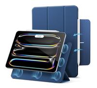 ESR Coque pour iPad Pro 11 Pouces M4 (2024), Fixation Magnétique Puissante, Coque Fine à Trois Volets, Support Pencil Pro/USB-C, Veille/réveil Automatique, Protection Durable, Série Rebound, Bleu