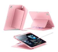 ESR Coque pour iPad Pro 11 Pouces M5/M4 (2025/2024), Support Vertical, Multi-Angles, Ultra-Stable pour iPad Pro 11 2025/2024 avec Porte-Stylet, Série Flip, Rose
