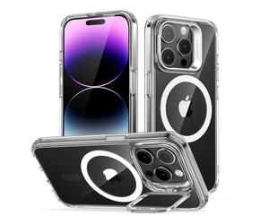ESR Coque pour iPhone 14 Pro Compatible avec MagSafe, Protection Militaire, Support Anneau pour Caméra Intégré, Classic Coque Béquille pour iPhone 14 Pro Case, Transparent