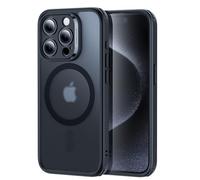 ESR Coque pour iPhone 15 Pro avec 1 Verre Trempé, Coque Tanslucide Mate, Compatible avec MagSafe, Protection Militaire, série Classic, Noir Givré