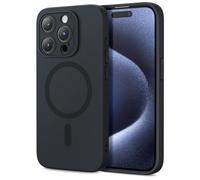 ESR Coque pour iPhone 15 Pro avec MagSafe, Charge Magnétique, Coque Fine en Silicone Liquide, Absorbant Les Chocs, Protection de l'écran et de l'appareil Photo, Série Cloud, Noir