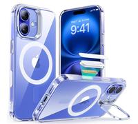 ESR Coque pour iPhone 16 avec Bouton de Capture de Contrôle de Caméra, Compatible avec MagSafe, Coque de Protection de Qualité Militaire, Coque avec Béquille Intégrée, Transparent