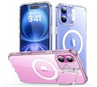ESR Coque pour iPhone 16, Compatible avec MagSafe, Coque de Protection de Qualité Militaire, Coque de Téléphone avec Béquille Intégrée, Dos Résistant aux Rayures, Série Classic, Transparent