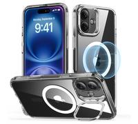 ESR Coque pour iPhone 16 Plus, Compatible avec MagSafe, Coque de Protection de Qualité Militaire, Coque de Téléphone avec Béquille Intégrée, Dos Résistant aux Rayures, Série Classic, Transparent