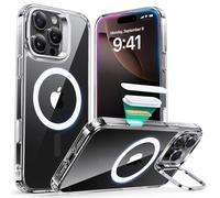 ESR Coque pour iPhone 16 Pro avec Bouton de Capture de Contrôle de Caméra, Compatible avec MagSafe, Coque de Protection de Qualité Militaire, Coque avec Béquille Intégrée, Transparent