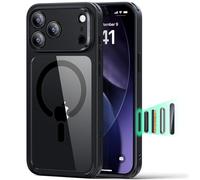 ESR Coque pour iPhone 17 Pro Max, Protection Commande de la Caméra,Compatible avec MagSafe,Protection Antichute de Qualité Militaire,Coins Air Guard Absorbant Les Chocs,Série Hybride，Noir Transparent