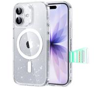 ESR Coque pour iPhone 17, Protection Commande de la Caméra, Compatible avec MagSafe, Protection Antichute de Qualité Militaire, Coins Air Guard Absorbant Les Chocs, Série Hybride，Paillettes