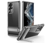 ESR Coque pour Samsung Galaxy S22 Ultra avec Béquille 3 Modes, Transparente | Charge sans Fil, Protection Militaire contre les Chutes, Mince