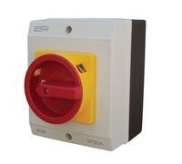 ESR E324P Interrupteur-sectionneur, isolateur rotatif 4 pôles 32A Boîtier d’extérieur résistant aux intempéries IP65