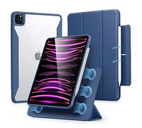 ESR Étui Hybride Compatible avec iPad Pro 12,9" (2022/2021), iPad Pro 12.9 avec Porte-Crayon, Coque magnétique Amovible, Support Vertical, série Rebound 360, Bleu Marine