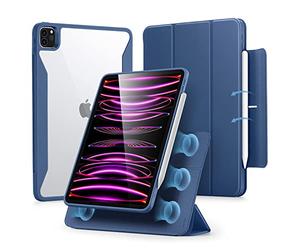 ESR Étui Hybride Compatible avec iPad Pro 12,9" (2022/2021), iPad Pro 12.9 avec Porte-Crayon, Coque magnétique Amovible, Support Vertical, série Rebound 360, Bleu Marine