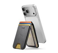 ESR Geo Porte Carte pour MagSafe, Compatible avec Localiser, Porte-Cartes Magnétique pour 5 Cartes, Blocage RFID, Support Ajustable, Wallet pour iPhone 17/16/15/14/13/12 séries, Non 13/12 Mini, Noir