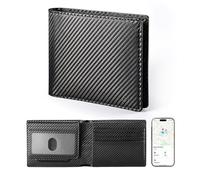 ESR Geo Portefeuille minimaliste avec Find My, blocage RFID, pour homme, peut contenir 9 cartes et 15 billets, porte-cartes fin à deux volets, Fibre de carbone noire., 4.5 x 3.5 x 0.6 inches