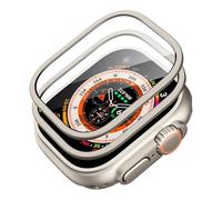 ESR Lot de 2 Protections d'Écran Armorite pour Apple Watch Ultra 3/2/1 (2025/2024/2023/2022, 49 mm), Protection Qualité Militaire, Verre Trempé avec Boîtier en Alliage d'Aluminium, Anti-rayure, Titane
