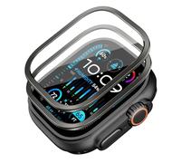 ESR Lot de 2 Protections d'Écran Armorite pour Apple Watch Ultra 3/2/1 (2025/2024/2023/2022, 49 mm), Protection Qualité Militaire, Verre Trempé avec Boîtier en Alliage d'Aluminium, Anti-rayure, Noir