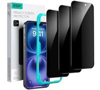 ESR Lot de 3 Verre Trempé Anti-Espion pour iPhone 16/15, Cadre d'align
