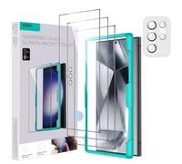 ESR Lot de Protections pour Samsung Galaxy S24 Ultra, 3 Protecteurs d'écran en Verre Trempé et 1 Jeu de Protège D'objectif individuelles, Bords incurvés 2,5D, Protection Complète, Anti rayures