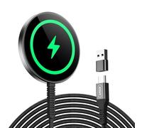 ESR Mini Chargeur sans Fil HaloLock, Chargeur Compatible avec MagSafe, Chargeur Compatible avec Les Séries iPhone 16/16 Plus/16 Pro/16 Pro Max/15/14/13, AirPods 4, Fixation Magnétique Puissante, Noir