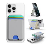 ESR Porte Carte avec MagSafe, Blocage RFID, avec Support Réglable, Wallet pour iPhone Série 17/16/15/14/13/12 et Google Pixel 10/10 Pro/10 Pro XL, Non 13/12 Mini, 5 Porte-Cartes, Cuir Végan, Gris