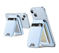 ESR Porte Carte avec MagSafe, Compatible avec Magnétique, avec Support Réglable, Wallet pour iPhone Série 17/16/15/14/13/12 et Google Pixel 10/10 Pro/10 Pro XL, 3 Porte-Cartes, Cuir Végan, Bleu
