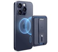 ESR Porte Carte avec MagSafe, Porte-3 Cartes, Cuir Végan, avec Boucle de Doigt Sécurisée, Wallet pour iPhone Série 17/16/15/14/13/12 et Google Pixel 10/10 Pro/10 Pro XL, Pas pour 13/12 Mini,Bleu Foncé